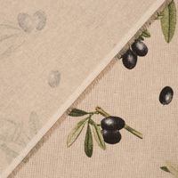 Dekostoff Leinenlook Olive Branch Olivenzweige natur grün 1.40m