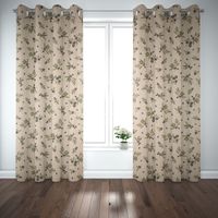 Dekostoff Leinenlook Olive Branch Olivenzweige natur grün 1.40m