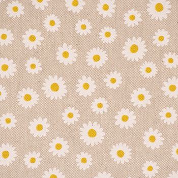 Dekostoff Daisy Sweet Garden Gänseblümchen Blüten natur weiß 1.40m