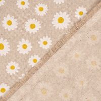 Dekostoff Daisy Sweet Garden Gänseblümchen Blüten natur weiß 1.40m
