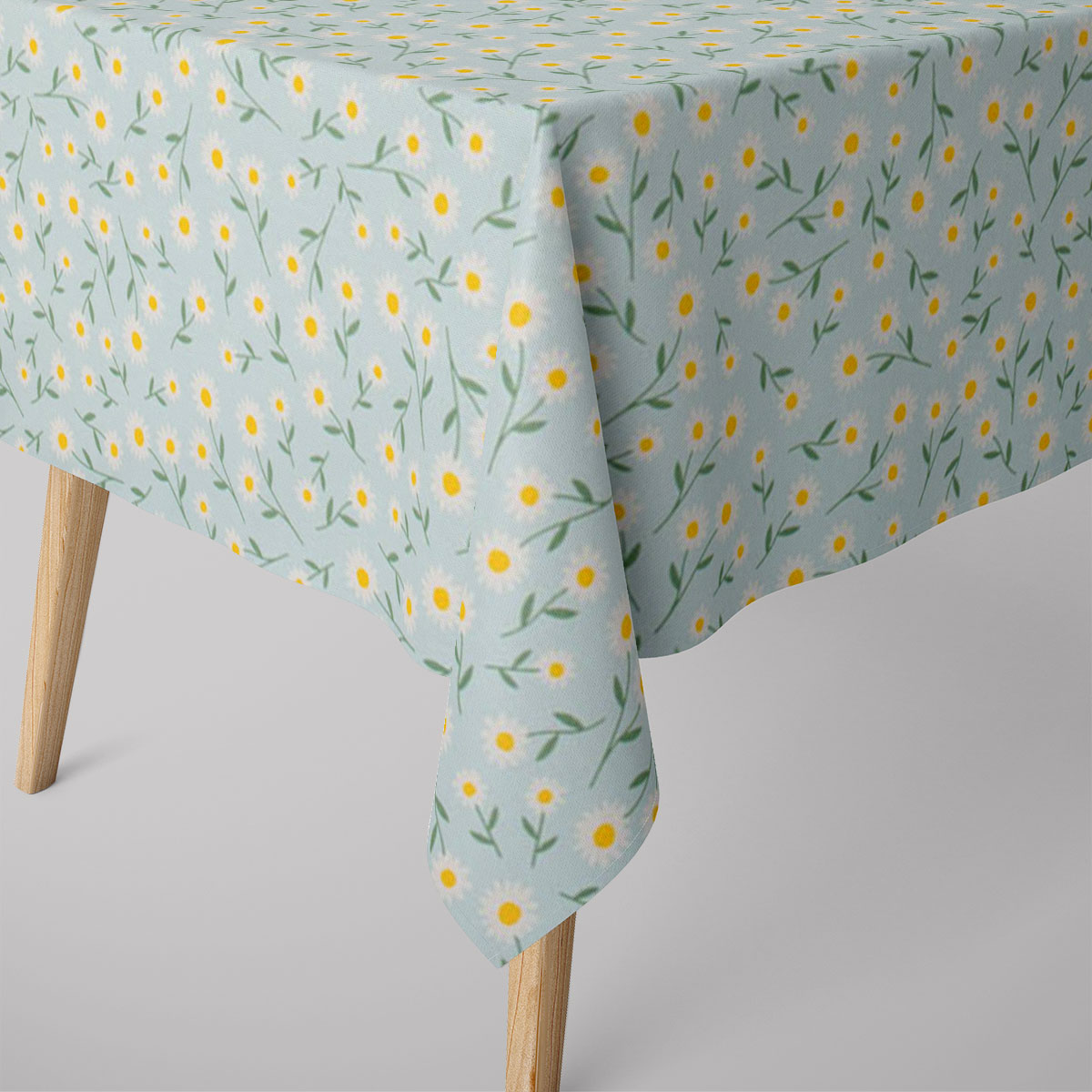 Dekostoff Daisy Sweet Field Gänseblümchen hellblau weiß 1.40m