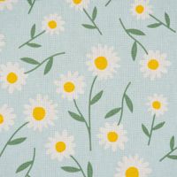 Dekostoff Daisy Sweet Field Gänseblümchen hellblau weiß 1.40m