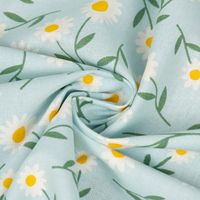 Dekostoff Daisy Sweet Field Gänseblümchen hellblau weiß 1.40m