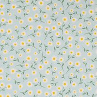 Dekostoff Daisy Sweet Field Gänseblümchen hellblau weiß 1.40m