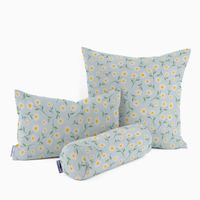 Dekostoff Daisy Sweet Field Gänseblümchen hellblau weiß 1.40m