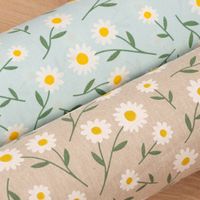 Dekostoff Daisy Sweet Field Gänseblümchen hellblau weiß 1.40m
