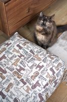 Dekostoff Leinenlook Cat Wildlife Art Katzen natur braun 1.40m