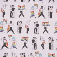 Baumwollstoff Digitaldr. Patchworkstoff Love is Love LGBTQ weiß bunt 1