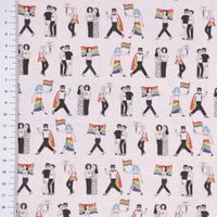 Baumwollstoff Digitaldr. Patchworkstoff Love is Love LGBTQ weiß bunt 1