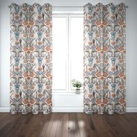 Dekostoff Baumwolle Digitaldr. Blumen Ornamente Tiere weiß bunt 1.40m