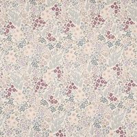 Dekostoff Baumwollstoff Digitaldruck Blumenwiese weiß lila 1.40m