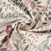 Dekostoff Baumwollstoff Digitaldruck Blumenwiese weiß lila 1.40m