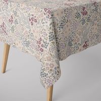 Dekostoff Baumwollstoff Digitaldruck Blumenwiese weiß lila 1.40m