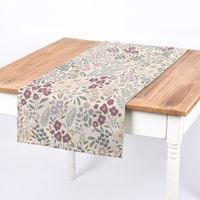 Dekostoff Baumwollstoff Digitaldruck Blumenwiese weiß lila 1.40m