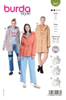 Burda Schnittmuster 5923 Damen Parka
