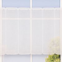 Scheibengardine nähfrei Leinenstruktur uni wollweiß 60cm