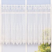 Scheibengardine Makramee-Spitze nähfrei Rauten weiß 60cm