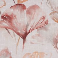 Gardinenstoff Dekostoff halbtransparent Leinenstruktur Aquarell Ginkgo Blätter weiß braun 1.50m Breite