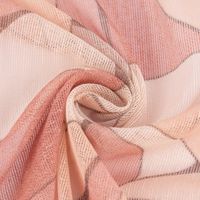 Gardinenstoff Dekostoff halbtransparent Gitterstruktur Retro Formen rosa 1.50m Breite