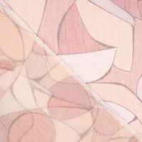 Gardinenstoff Dekostoff halbtransparent Gitterstruktur Retro Formen rosa 1.50m Breite