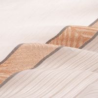 Gardinenstoff Dekostoff Voile halbtransparent Streifen beige braun grau 1.50m Breite