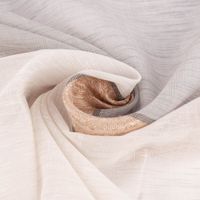 Gardinenstoff Dekostoff Voile halbtransparent Streifen beige braun grau 1.50m Breite