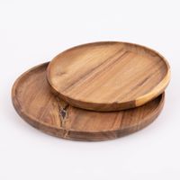 Platte Teller rund Akazienholz natur 28x2cm