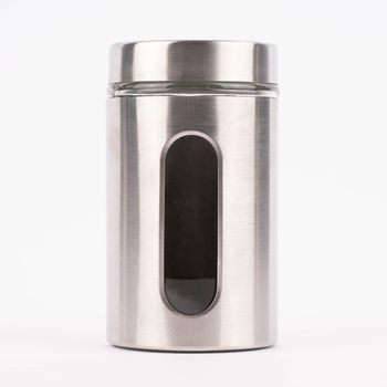 Vorratsdose Glas Metall silberfarbig verschiedene Größen