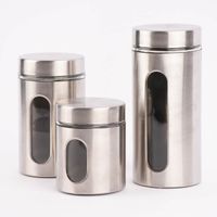 Vorratsdose Glas Metall silberfarbig verschiedene Größen