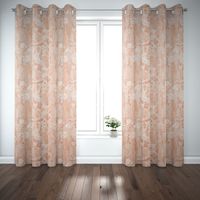 Dekostoff Baumwolle Digitaldr. Blätter Blumen Gräser beige orange 1.