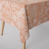 Dekostoff Baumwolle Digitaldr. Blätter Blumen Gräser beige orange 1.