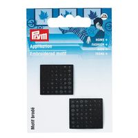 Prym Applikation Labels Punkte klein aufbügelbar schwarz grau 2 Stück 2.3x2.5cm
