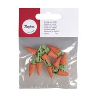 Rayher Dekostreu Möhren Watte orange grün 2.5cm 10 Stück