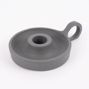 Kerzenhalter für Stabkerzen mit Griff Ida Aluminium schwarz oder grau 12x9x2.5cm