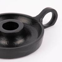 Kerzenhalter für Stabkerzen mit Griff Ida Aluminium schwarz oder grau 12x9x2.5cm