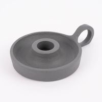 Kerzenhalter für Stabkerzen mit Griff Ida Aluminium schwarz oder grau 12x9x2.5cm