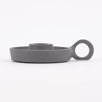 Kerzenhalter für Stabkerzen mit Griff Ida Aluminium schwarz oder grau 12x9x2.5cm