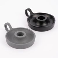 Kerzenhalter für Stabkerzen mit Griff Ida Aluminium schwarz oder grau 12x9x2.5cm