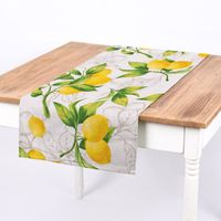Baumwollstoff Dekostoff Panama Citron Zitronen weiß grün gelb 1.60m