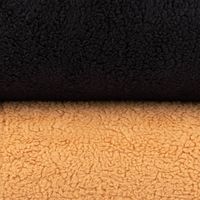 Teddy Baumwoll Krimmer Schaf Plüschstoff uni schwarz 1.50m Breite