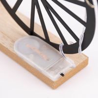 Deko Fahrrad Aufsteller mit LED Lichterkette Metall Holz schwarz natur 35x4x24.5cm