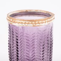 Windlicht aus Glas lila goldfarbig 5.5x7cm verschiedene Varianten