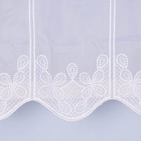 Scheibengardine Meterware Voile Stickerei Ornamente nähfrei weiß 30cm