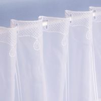 Scheibengardine Meterware Voile Stickerei Ornamente nähfrei weiß 60cm