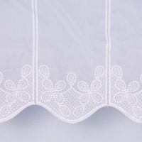 Scheibengardine Meterware Voile Stickerei Ornamente nähfrei weiß 60cm