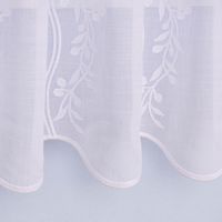 Scheibengardine Meterware Leinenstruktur Voile Stickerei Blumenranke n