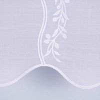 Scheibengardine Meterware Leinenstruktur Voile Stickerei Blumenranke n