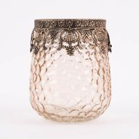 Glaswindlicht Alara mit Metallrand orientalisch bräunlich bronzefarbig verschiedene Größen