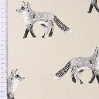 Dekostoff Baumwolle Digitaldr. Cub Canvas Füchse beige schwarz 140cm