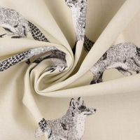 Dekostoff Baumwolle Digitaldr. Cub Canvas Füchse beige schwarz 140cm